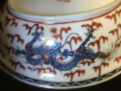 2x Asian Dragon Serving Plates. MARKED