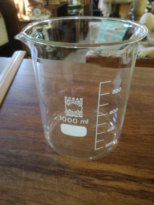 VINTAGE SCHOTT DURAN GLASS BEAKER 1000 ml