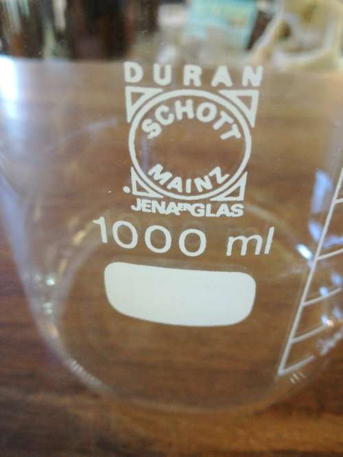 VINTAGE SCHOTT DURAN GLASS BEAKER 1000 ml