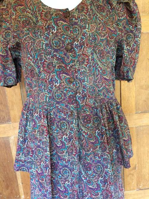 *** april end of summer sale ***   PAISLEY PEPLUM STYLE DRESS - 12