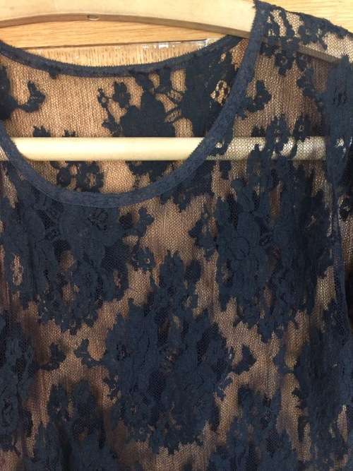 VINTAGE LACE DRESS BLACK - SIZE 14/16