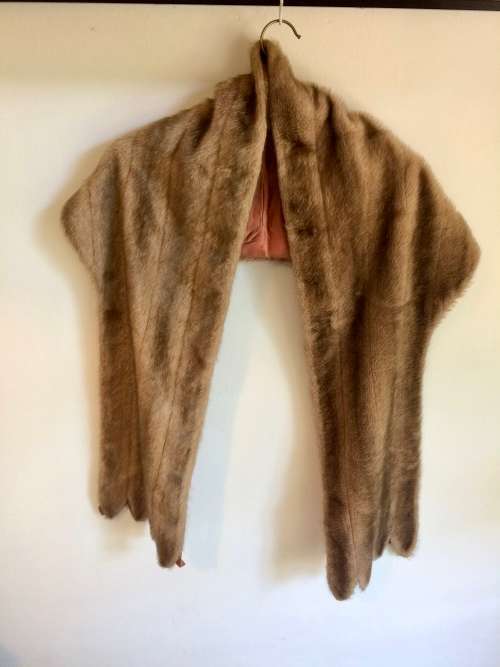 VINTAGE FAKE FUR STOLE/ WRAP  -  2M LONG
