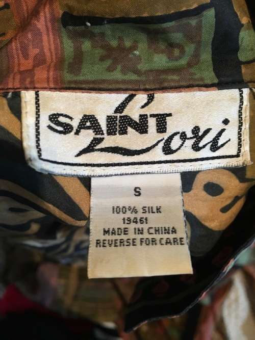 VINTAGE SAINT LORI 100% SILK BLOUSE - S