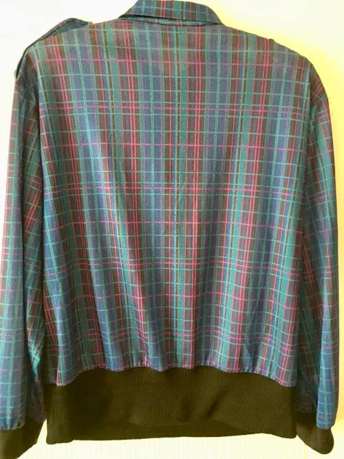 VINTAGE NUWELLE ROSECRAFT  LONG SLEEVED PLAID RIBBED TOP - 16/ 102 CM BUST