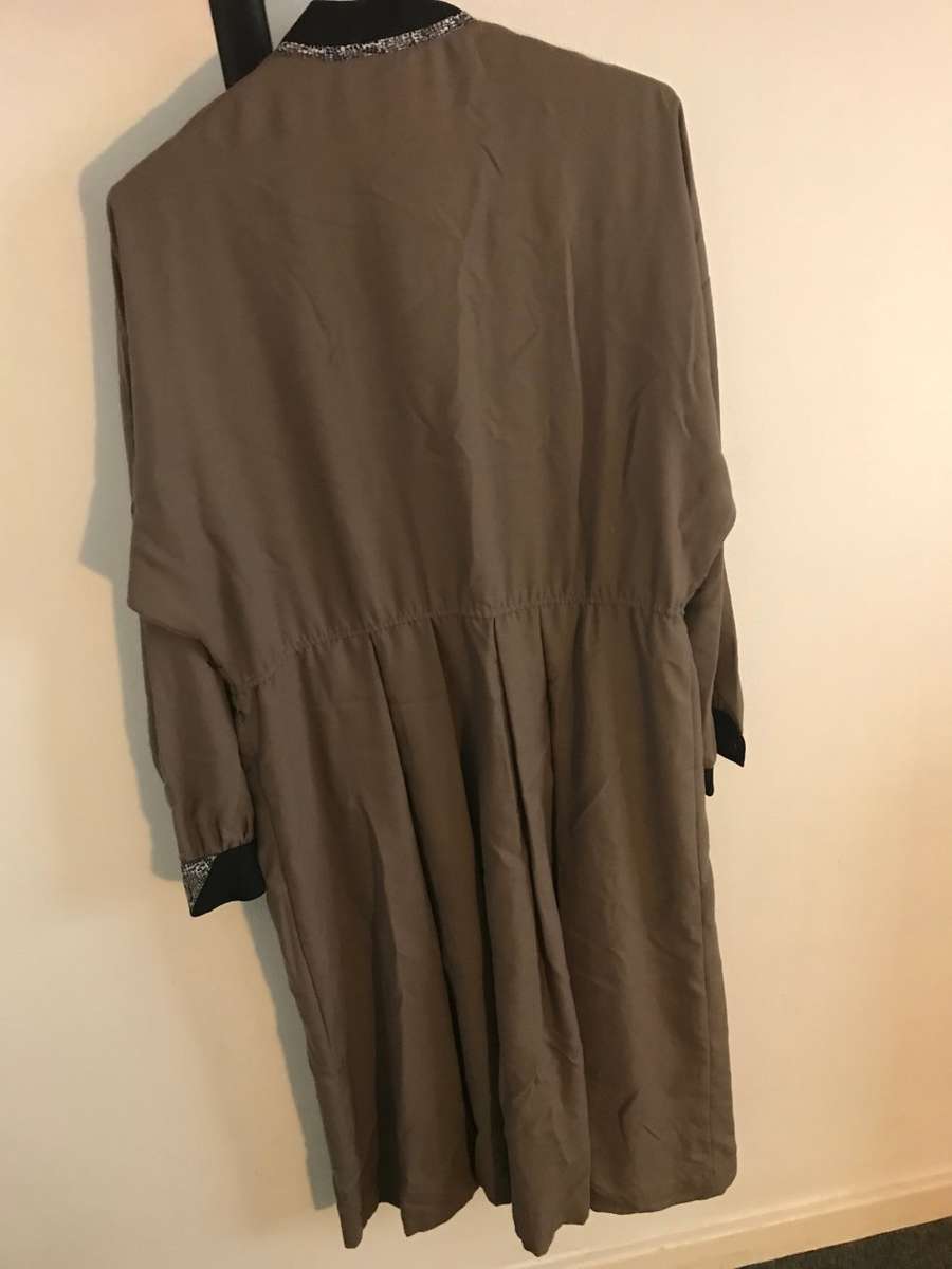 VINTAGE KRESIV MODELS DRESS - 14 KHAKI & SNAKE PRINT