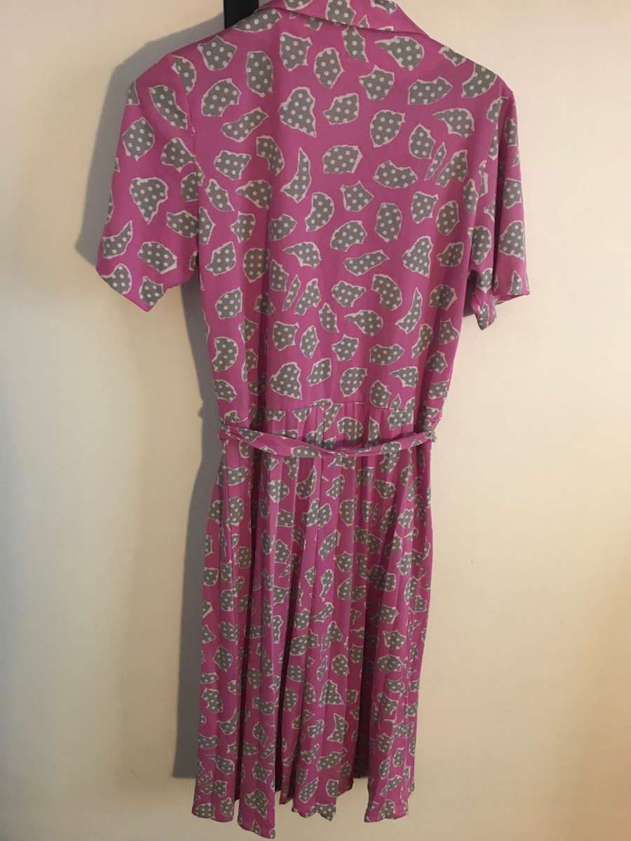 VINTAGE DELSWA PINK/PURPLISH DRESS - SIZE 10