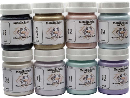 Pure Metallic Paints - Soft Pastel 8 Pack - 50ml (Full set)