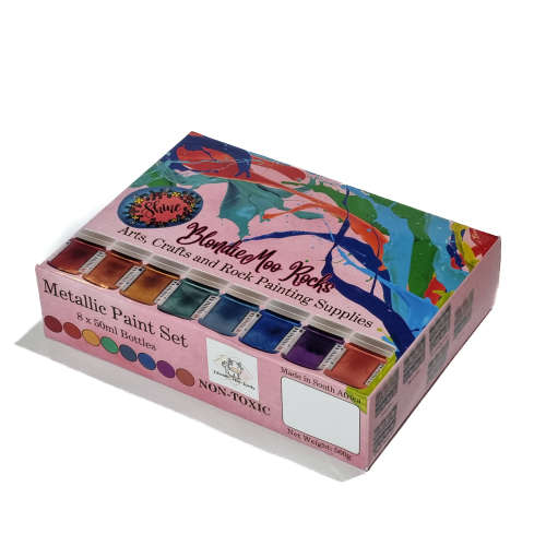 Pure Acrylic Metallic Paint Set - 8 x 50ml