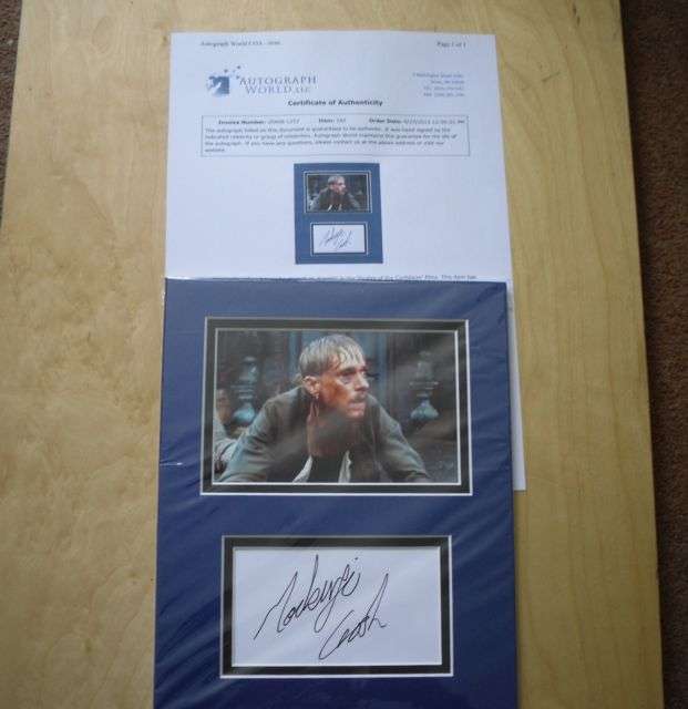REDUCED !!! Hand signed Pirates of the Caribbean ,Mackenzie Crook Mount .