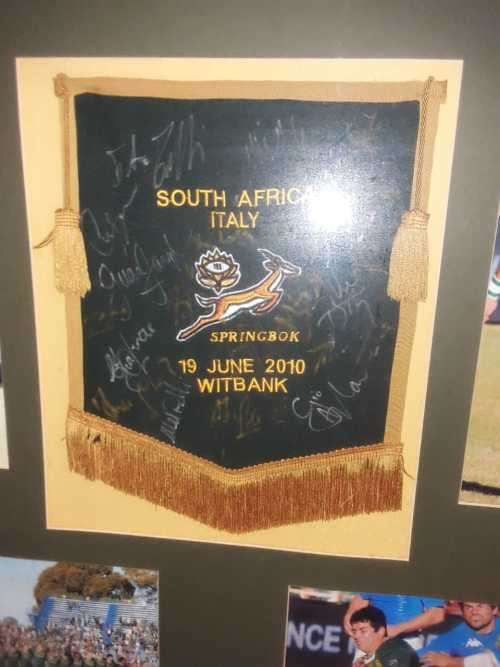 Sale!!!! Rare Springbok pendant signed by Italian and Springbok players.