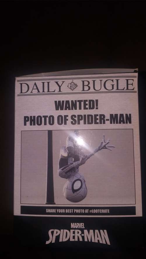 Rare Lootcrate Black and white Spiderman ..Sold out worldwide .....