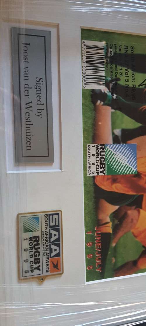 Rare 1995 Magazine signed by Joost van Der Westuizen .