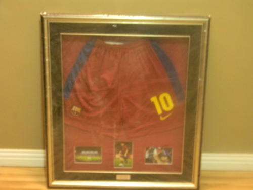 Lionel Messi framed Barcelona shorts Original and certified.