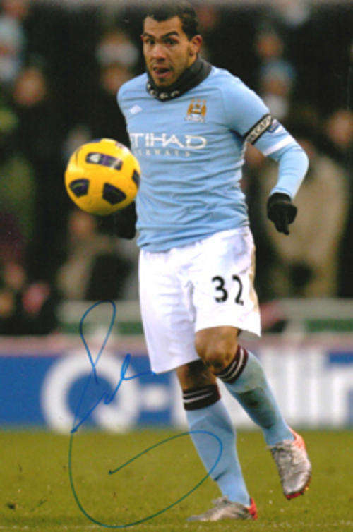 Carlos Tevez Rare A4 hand signed photo COA supplied for verification