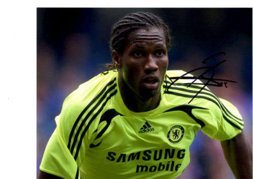 Hand SIGNED Drogba Chelsea /Ivory Coast Large photo