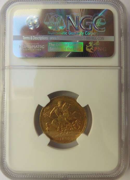 1891 GB Full Gold Sovereign NGC VF35