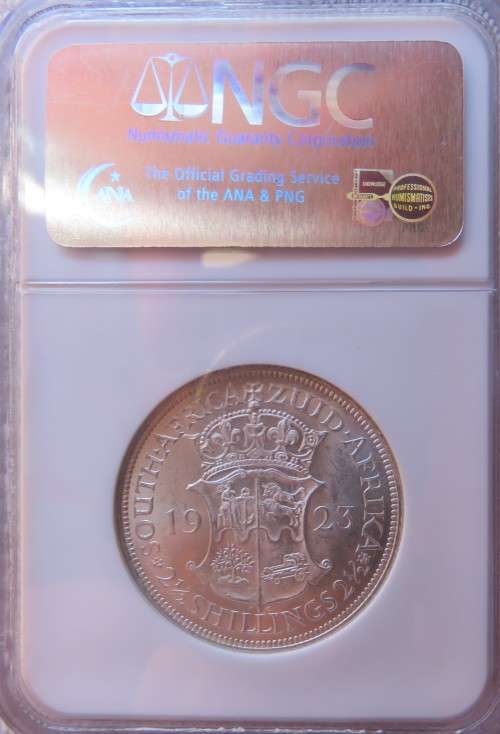 1923 South Africa Half Crown NGC MS62