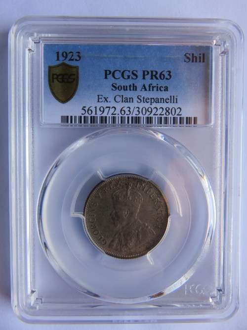 1923 South Africa Shilling proof  PCGS PF63