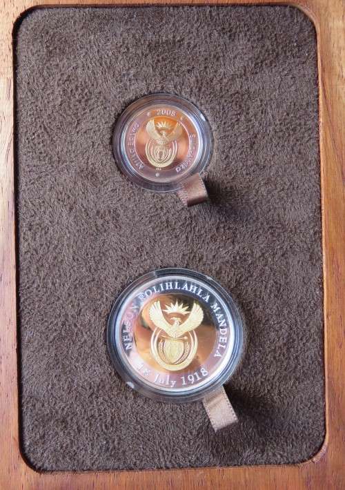 Half ounce Gold Nelson Mandela 90th birthday coin set
