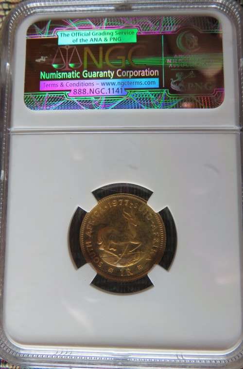 1977 SA Gold one rand NGC PF 67