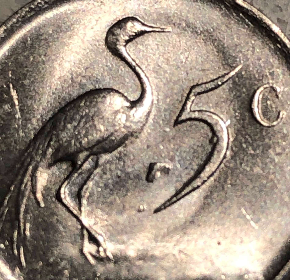 MINT ERROR - 1976 5c DIE BREAK RESULTING IN "BLOB" ON SURFACE!