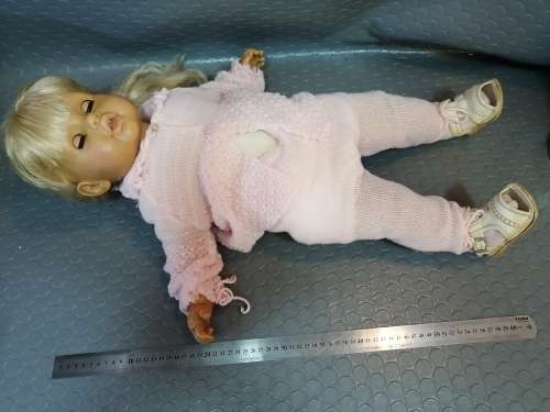 Highly Collectable!!! Large Vintage Zapf Creation Doll 65-20 With Sleeping Blue Eyes 1980`s 610mm