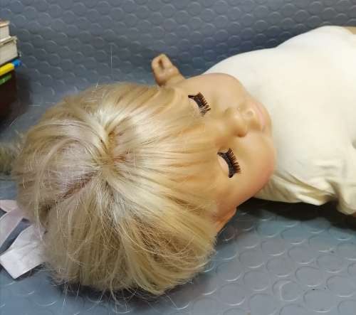 Highly Collectable!!! Large Vintage Zapf Creation Doll 65-20 With Sleeping Blue Eyes 1980`s 610mm