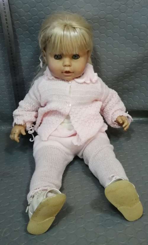 Highly Collectable!!! Large Vintage Zapf Creation Doll 65-20 With Sleeping Blue Eyes 1980`s 610mm