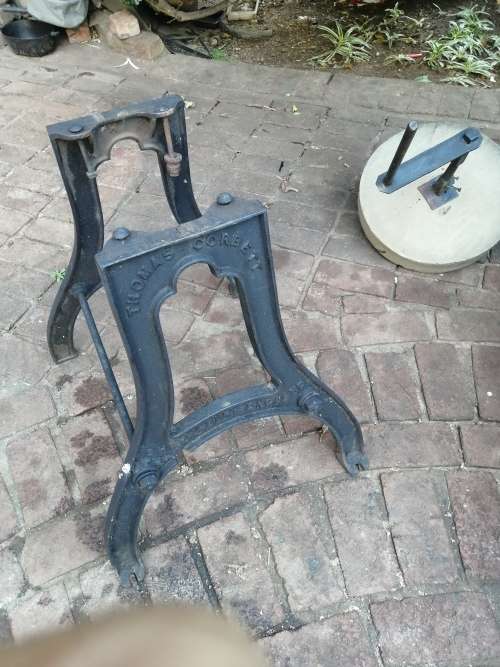 Very Large, Antique 1800`s Grinding Sandstone Sharpening Wheel and Cast Iron Stand!!