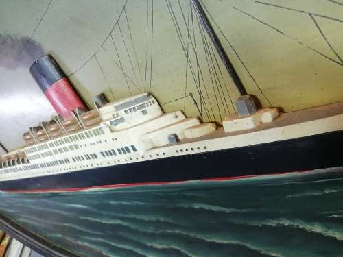 Impressive!!! Very Large and heavy Vintage 3D Atlantic Lines Steamboat Sign