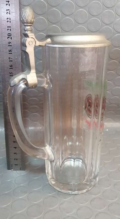 Gorgeous Large West German Glass Beer Stein