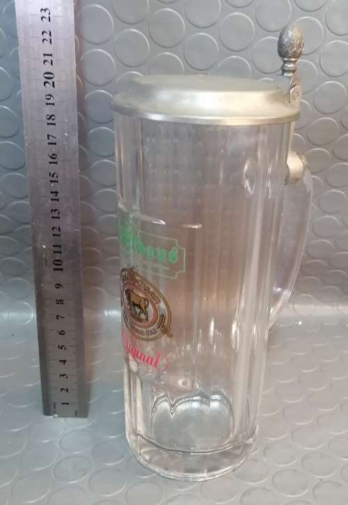 Gorgeous Large West German Glass Beer Stein