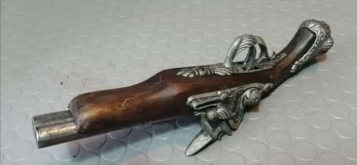 Vintage Decorative Pewter and Wood Spanish Flintlock Display!!!