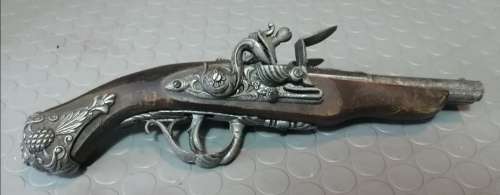 Vintage Decorative Pewter and Wood Spanish Flintlock Display!!!