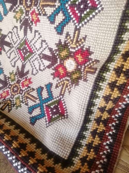 Vintage Egyptian Tut Kilim Wool Handwoven Wall Hanging Rug