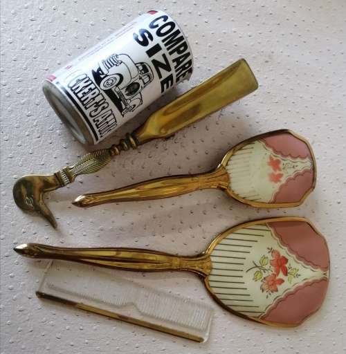 Beautiful Vintage Brass Grooming Set