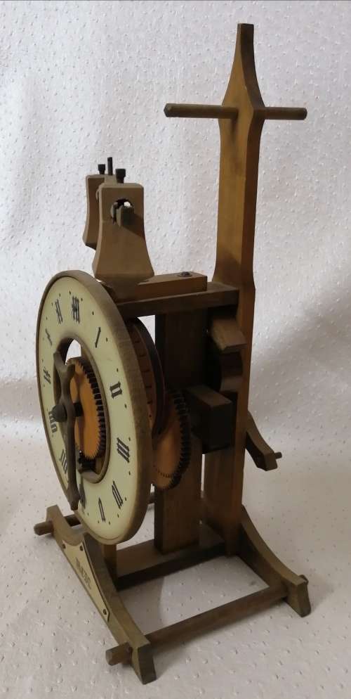 Extremely Rare Buco Swiss Baumann LTD CH-9444 Diepoldsau Wooden Gears MCDL Mantle Clock.