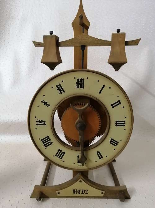 Extremely Rare Buco Swiss Baumann LTD CH-9444 Diepoldsau Wooden Gears MCDL Mantle Clock.