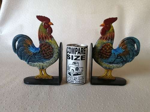 Magnificent Hand painted Cast Iron Book End Peacocks