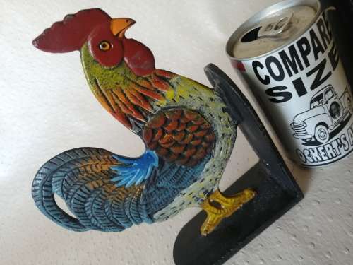 Magnificent Hand painted Cast Iron Book End Peacocks