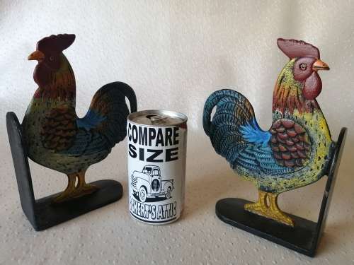 Magnificent Hand painted Cast Iron Book End Peacocks