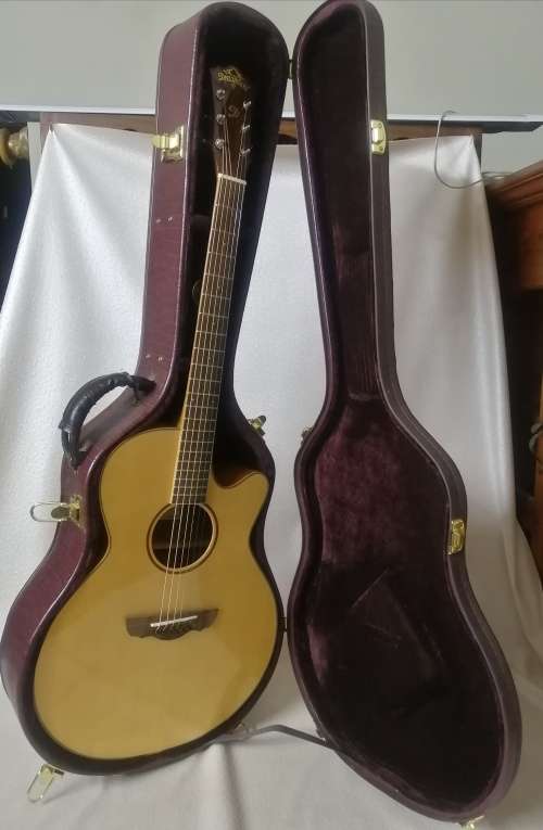 Exquisite Dreambow Electric Acoustic Guitar In a Leather Bound Temperature Controled Case