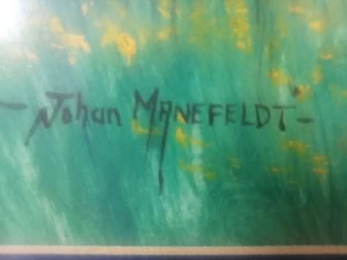 Listed Original Investment art of well known artist johan manefeldt