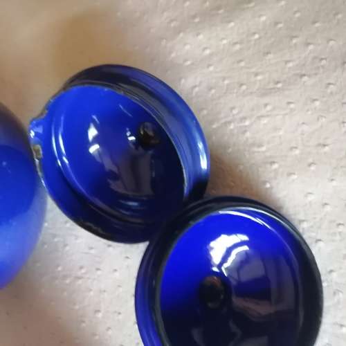 Very Beautiful Vintage Blue Enamel Tea Set - Unused