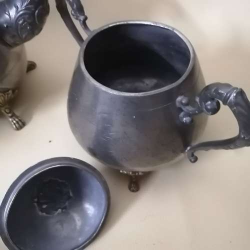 Antique Württembergische Metallwarenfabrik Ornate Silver Plate 1890`s Teaset - Marked WMF