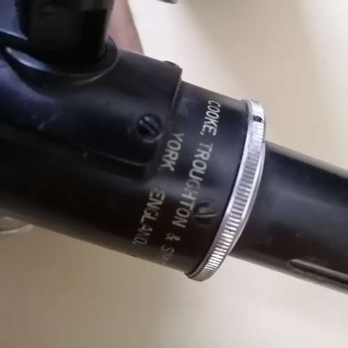 Very Large Cooke, Troughton and Simms Microscope in wooden case with extras