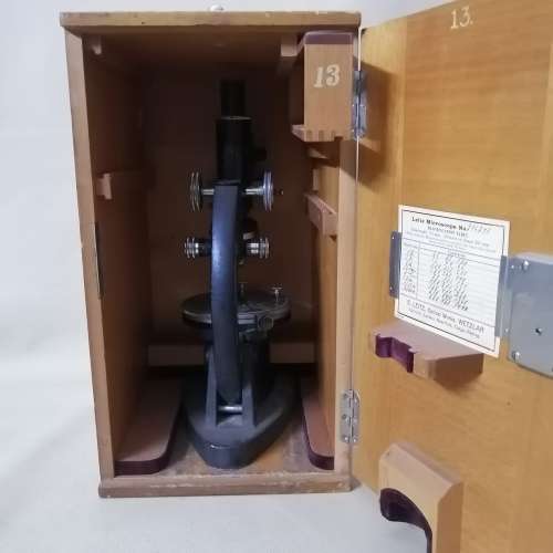 Very Large Cooke, Troughton and Simms Microscope in wooden case with extras