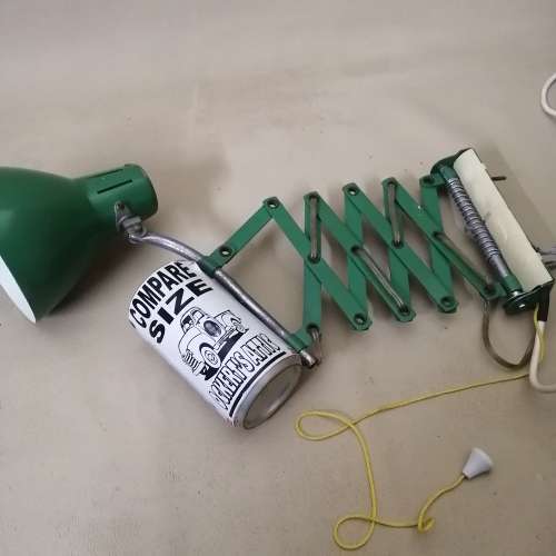 Vintage Enamel Extension Lamp With Pull Cord Switch