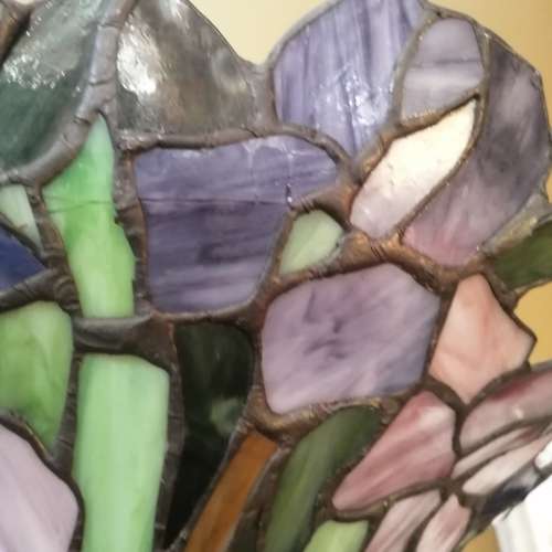 Spectacular Tiffany Style Lead and Stained Glass, Brass Floor Lamp 1900mm High Very Heavy