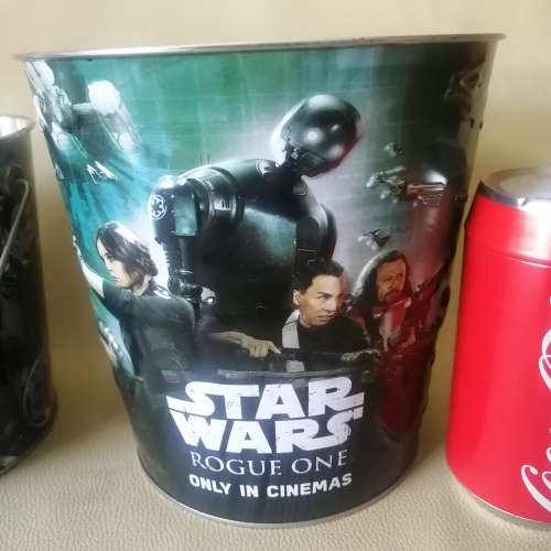 Three Different Collectors Star Wars Metal Popcorn Buckets
